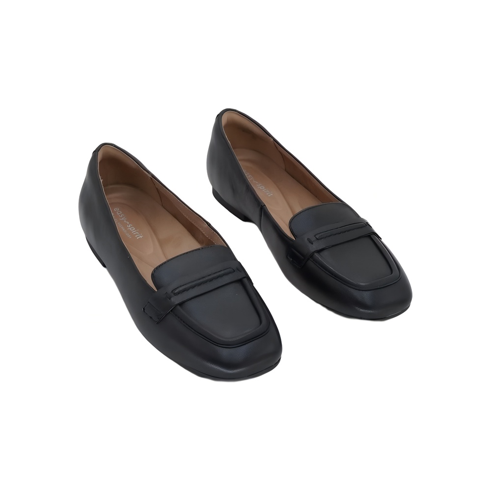 Easy Spirit Womens Nadira Black Leather Loafers Size 7.5